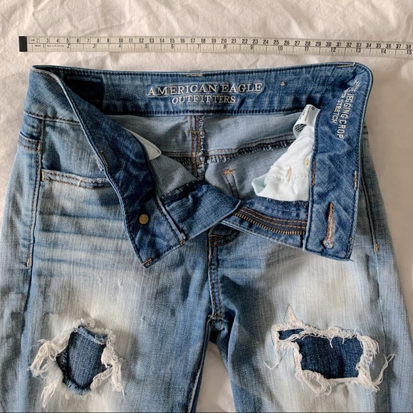 Women’s American Eagle Hi-Rise Jegging Crop Super Stretch Size 0 - Picture 3 of 4